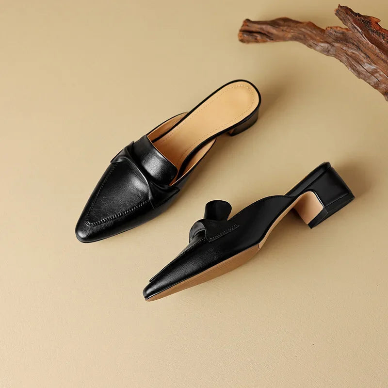 Marcella | Mules à Pointe avec Nœud