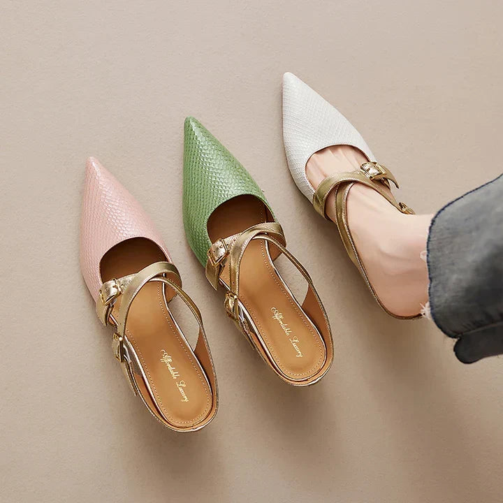 Ludovica | Mules à Bout Pointu avec Brides Croisées