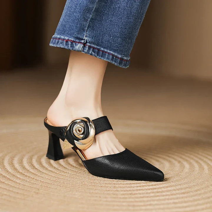 Alexis | Mules à Pointe avec Rose