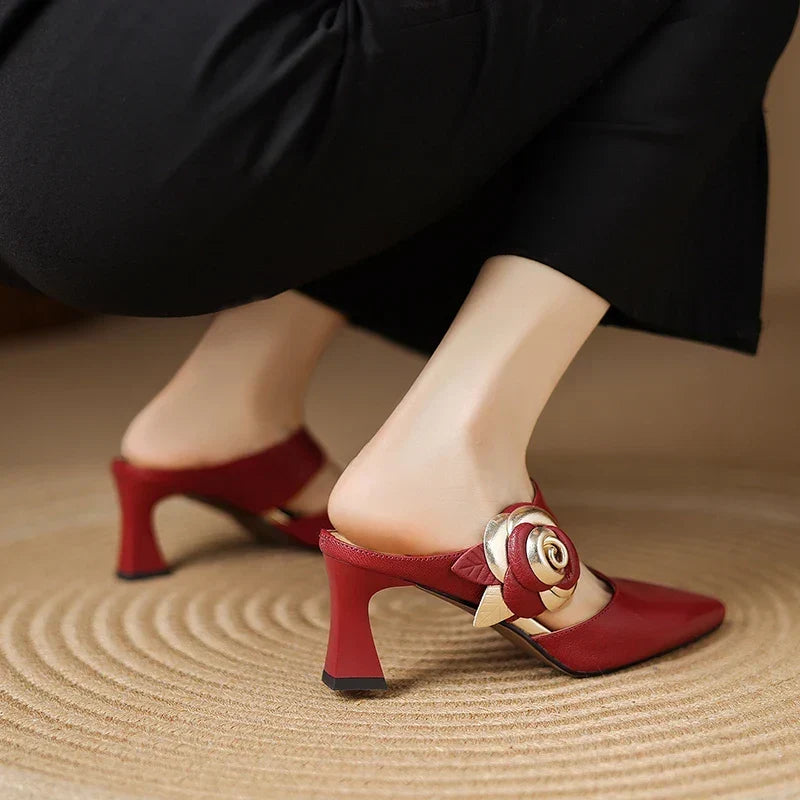 Alexis | Mules à Pointe avec Rose