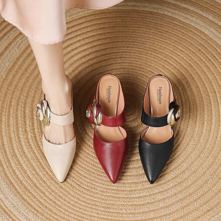 Alexis | Mules à Pointe avec Rose