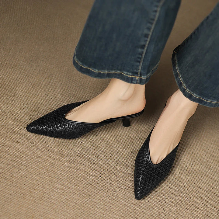 Maria | Mules Tressées à Pointe