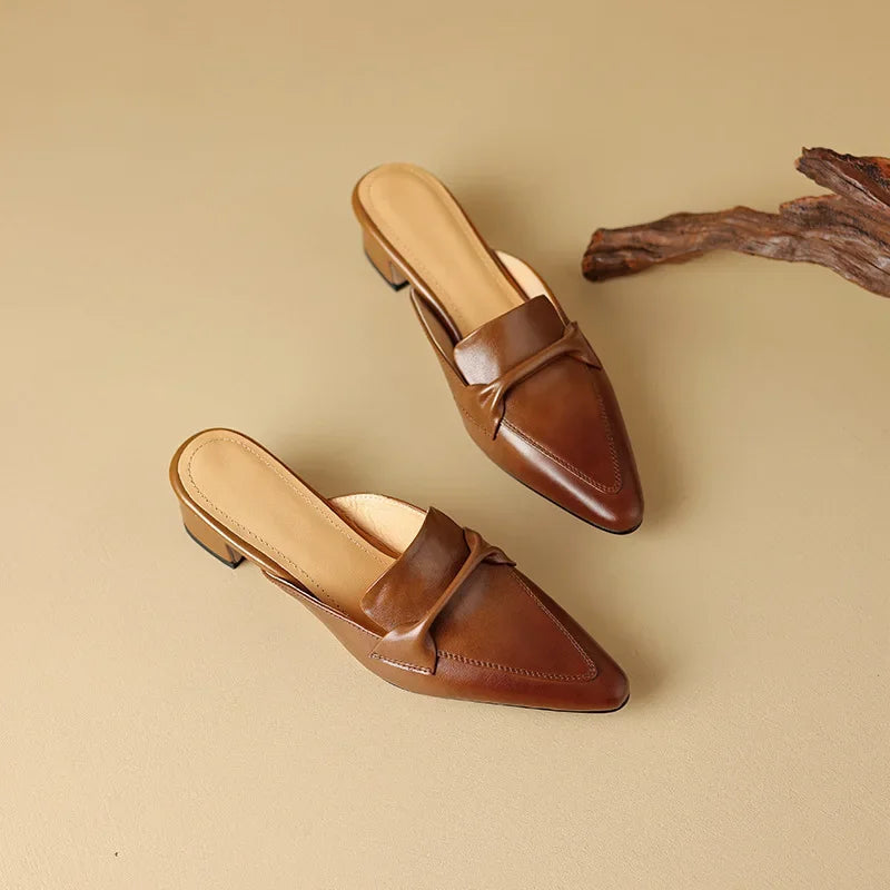 Marcella | Mules à Pointe avec Nœud