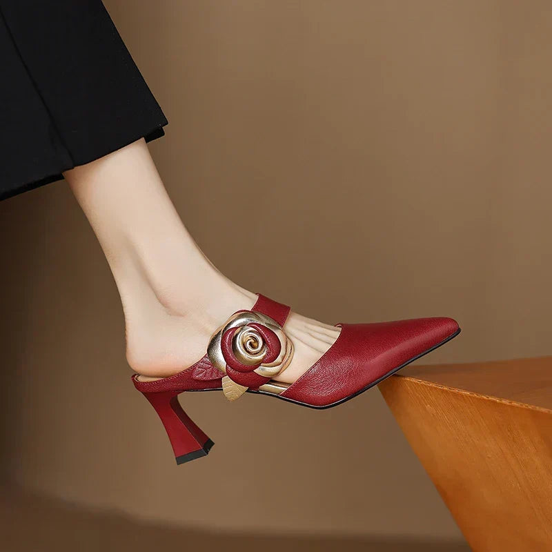 Alexis | Mules à Pointe avec Rose