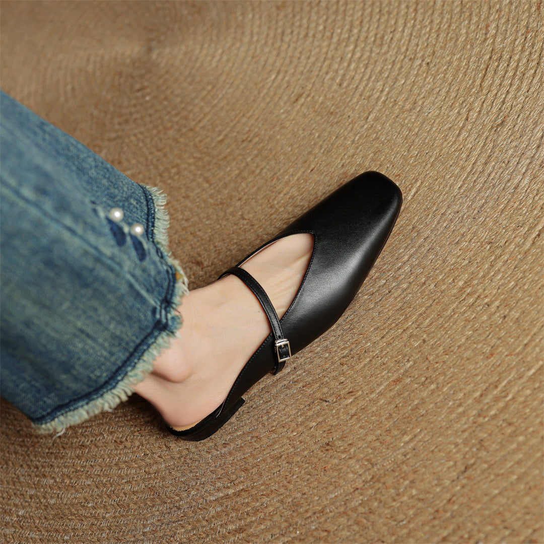 Carol | Mules Mary Jane à Bout Carré