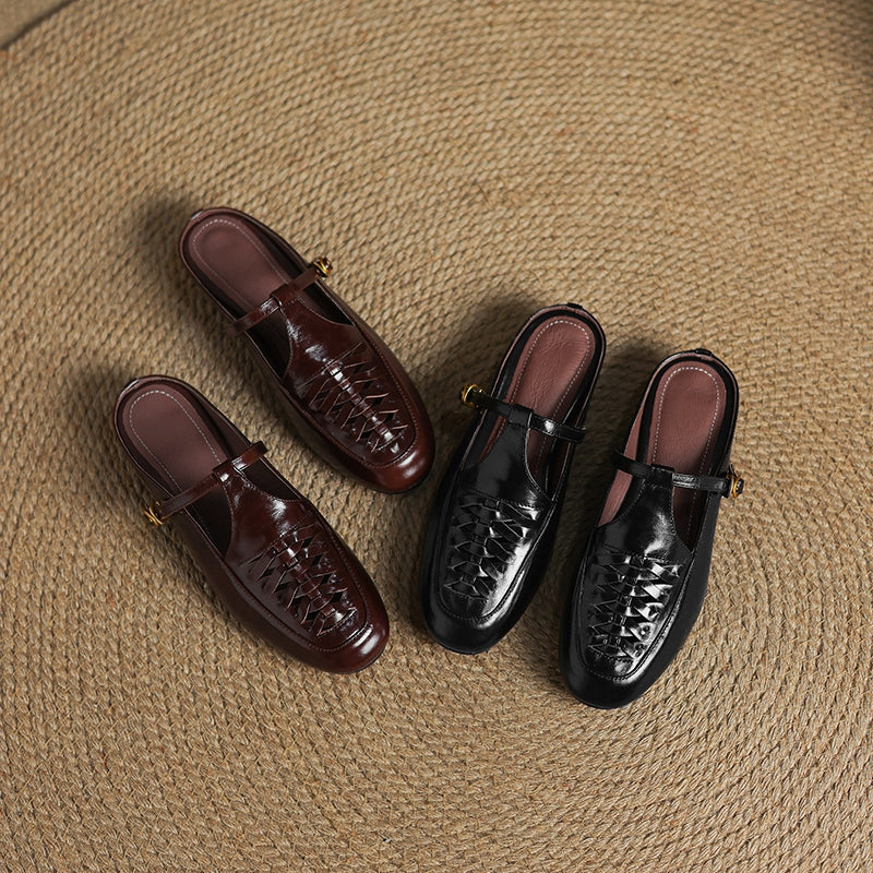 Riza | Mules Intrecciate avec Bride
