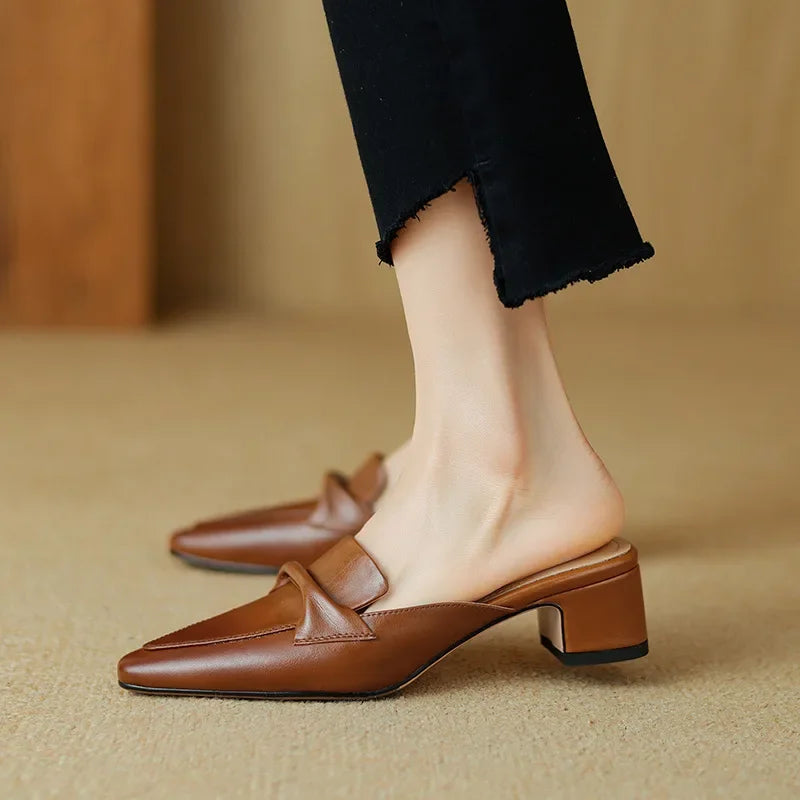 Marcella | Mules à Pointe avec Nœud