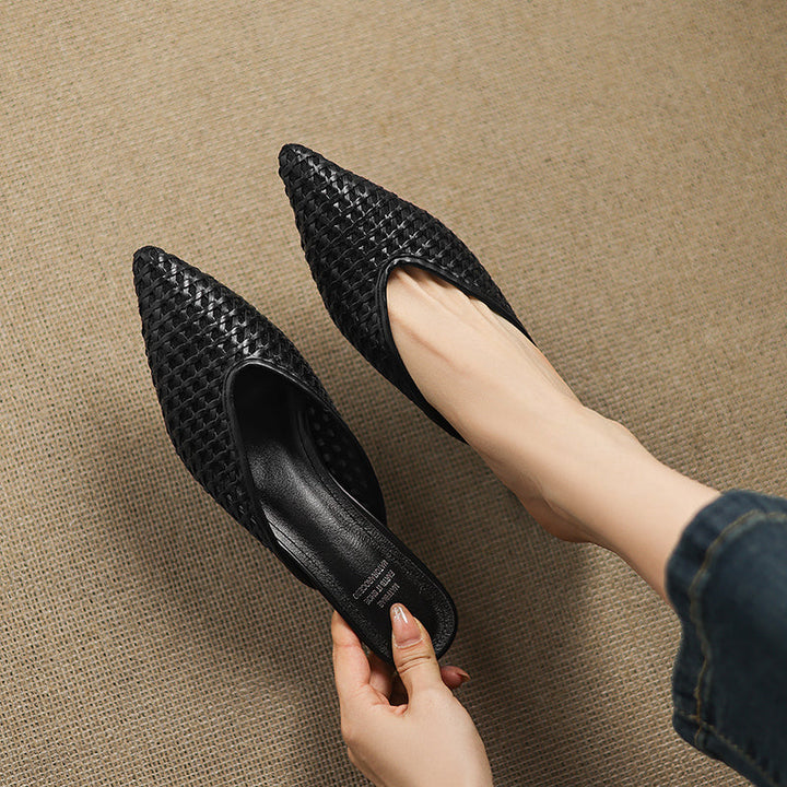 Maria | Mules Tressées à Pointe