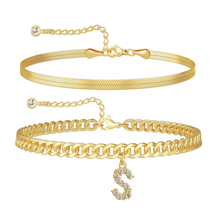 Zavélia™ — Bracelet de cheville initiale personnalisé