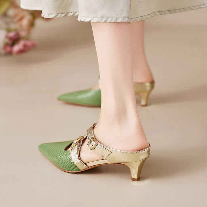 Ludovica | Mules à Bout Pointu avec Brides Croisées