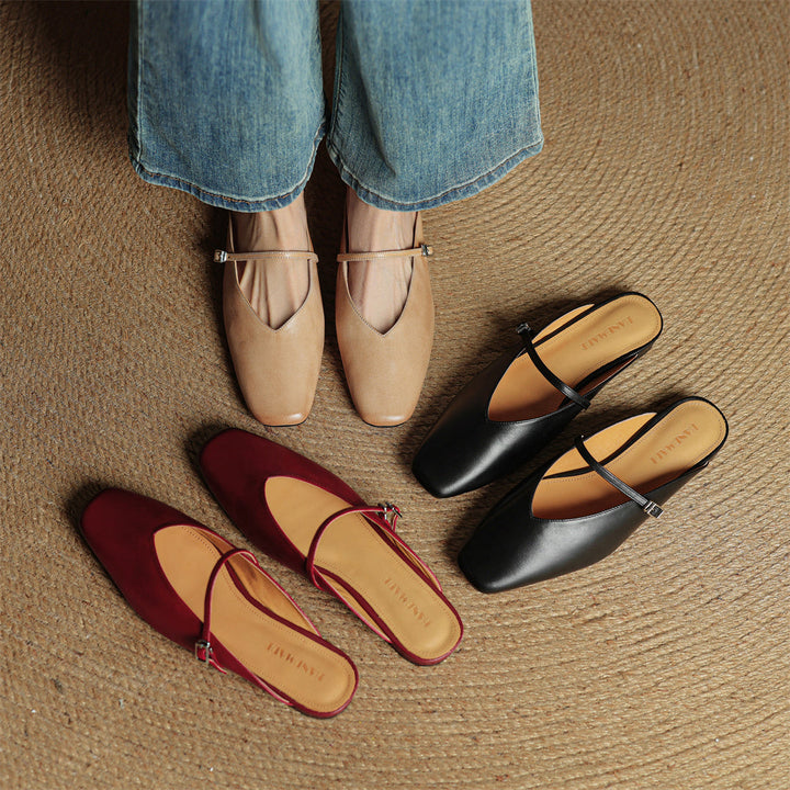 Carol | Mules Mary Jane à Bout Carré
