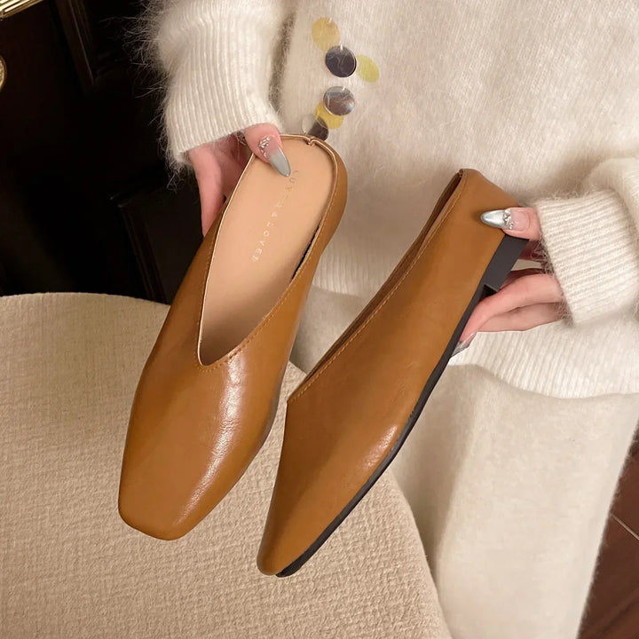 Beatrice | Mules Métalliques à Bout Carré
