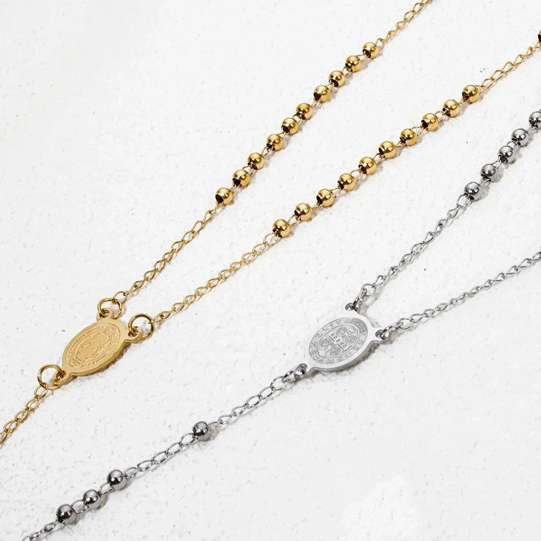 Stainless Steel Rosary Necklace