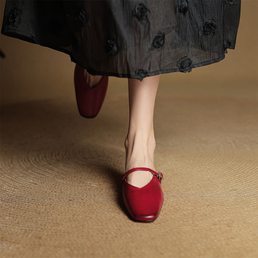 Carol | Mules Mary Jane à Bout Carré