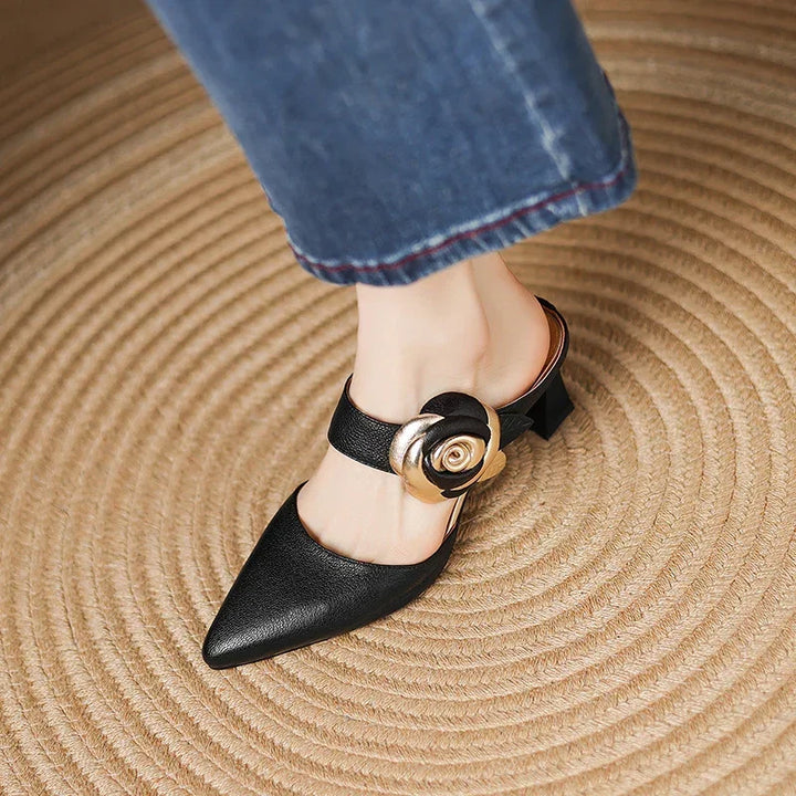 Alexis | Mules à Pointe avec Rose
