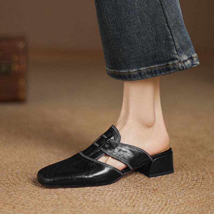 Carolina | Mules avec Bride et Bout Carré