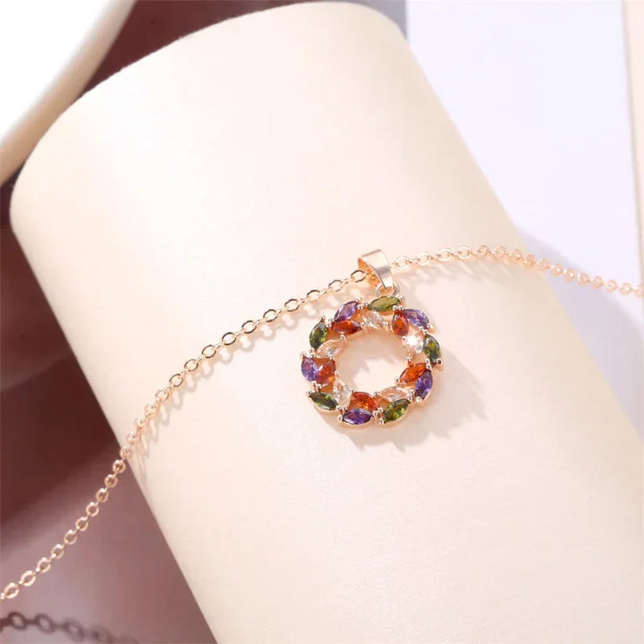 Sparkling Rainbow Charm Necklace