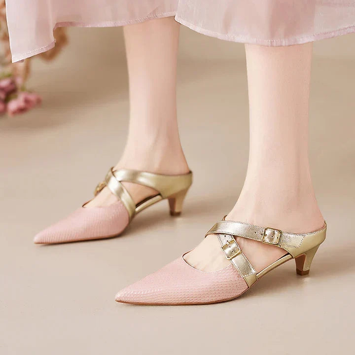 Ludovica | Mules à Bout Pointu avec Brides Croisées