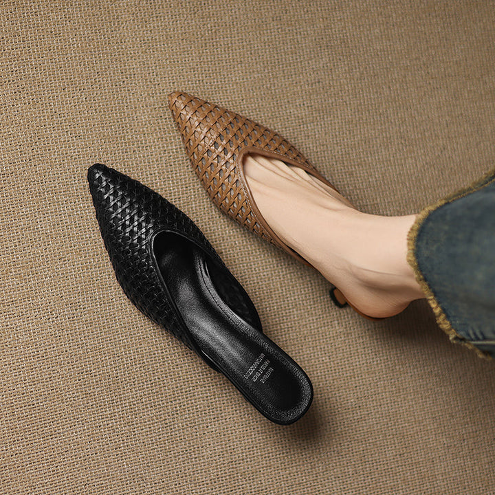 Maria | Mules Tressées à Pointe