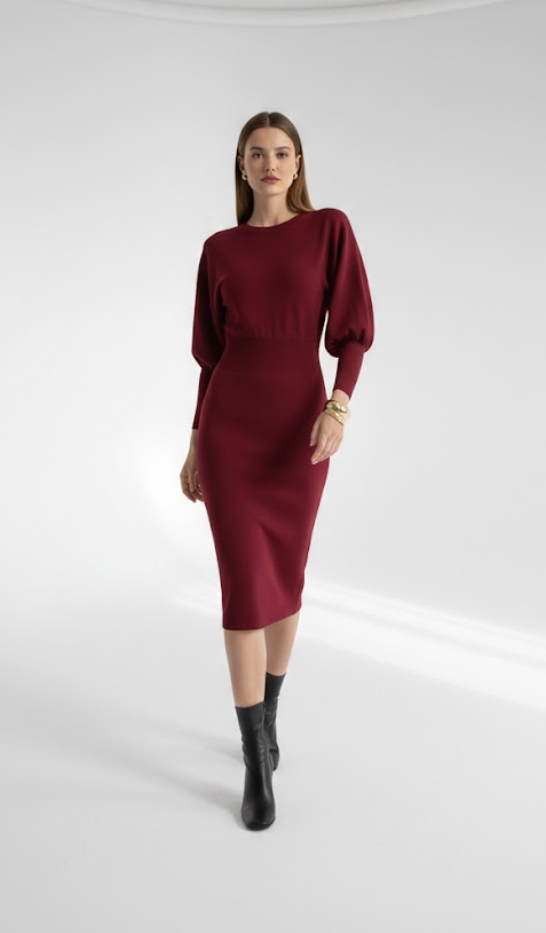 Mathilde™ — Robe midi élégante confortable intemporelle