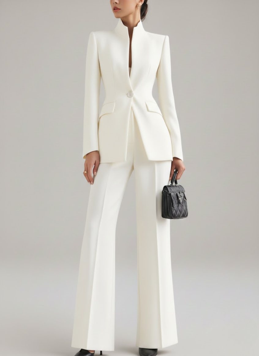 Dominique™ — Tailleur pantalon bleu nuit intemporel