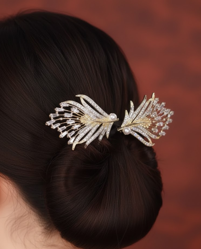 Victoire™ — Pince cheveux plume élégante raffinée