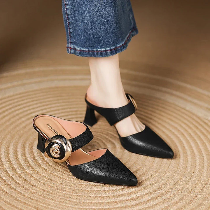Alexis | Mules à Pointe avec Rose
