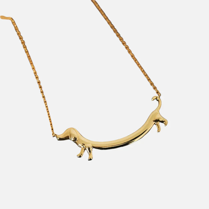 Shaneta  - Dachshund necklace in silver and gold