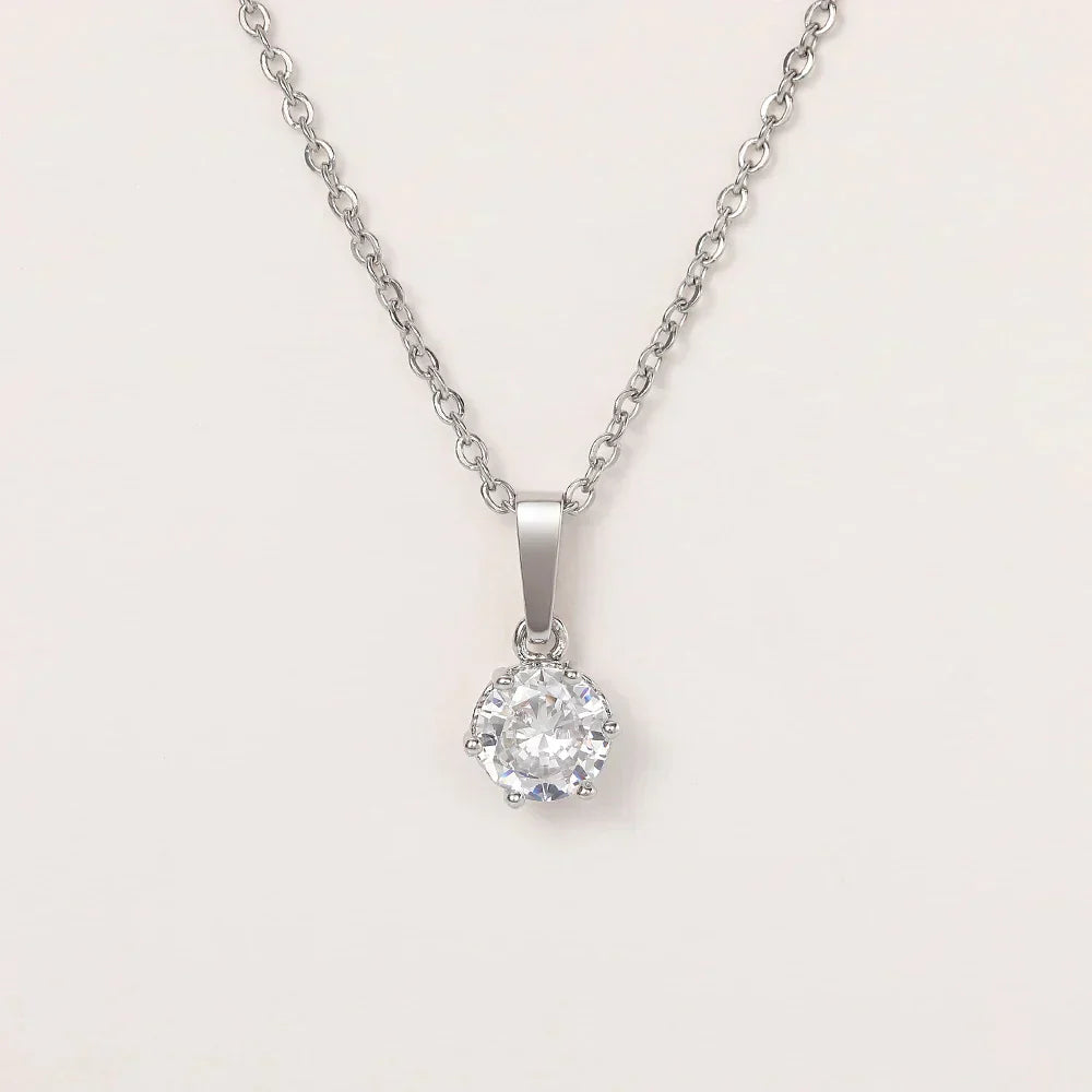 Collier Pendentif Classique en Zirconium