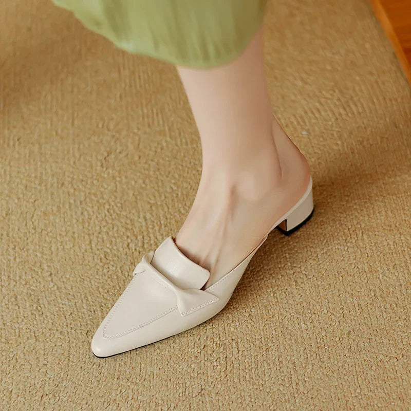 Marcella | Mules à Pointe avec Nœud