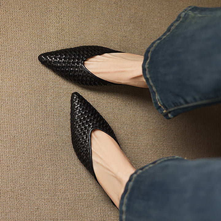Maria | Mules Tressées à Pointe