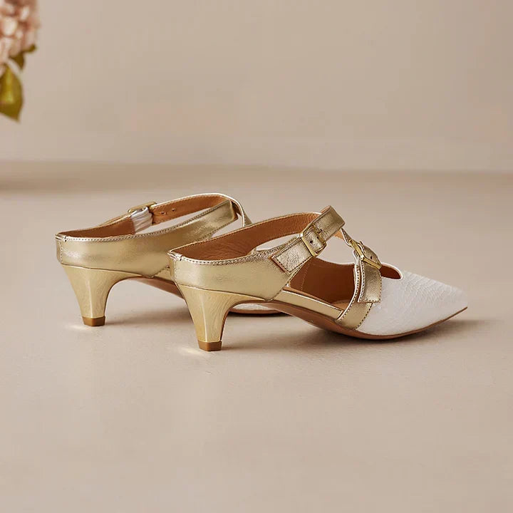 Ludovica | Mules à Bout Pointu avec Brides Croisées