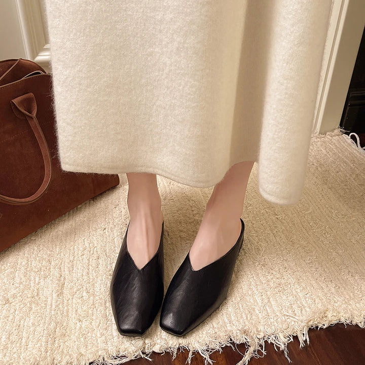 Beatrice | Mules Métalliques à Bout Carré