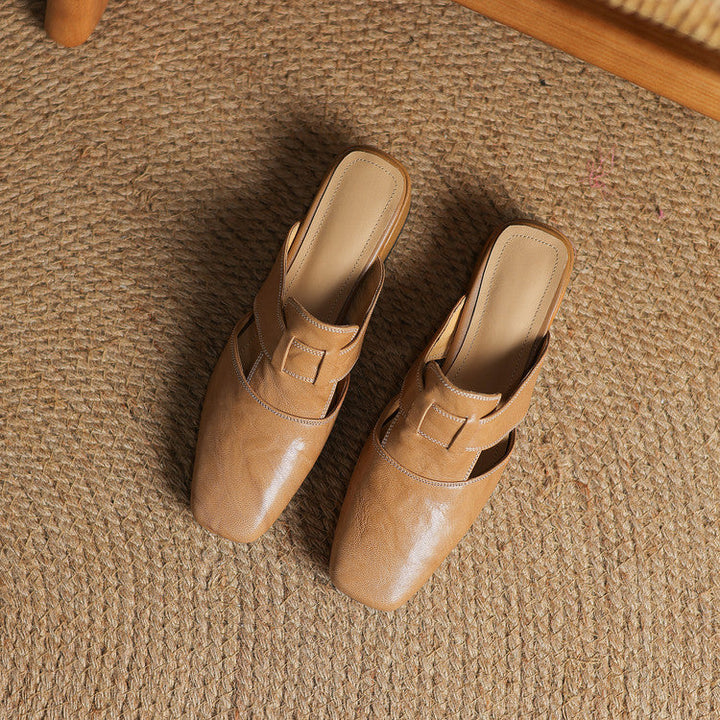 Carolina | Mules avec Bride et Bout Carré