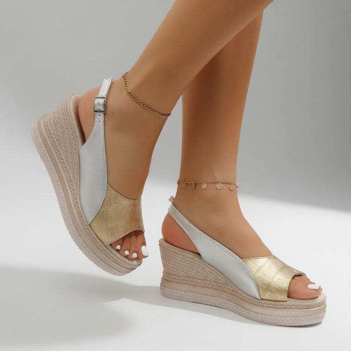 Cyrielle™ — Sandale compensée espadrille chic allure estivale