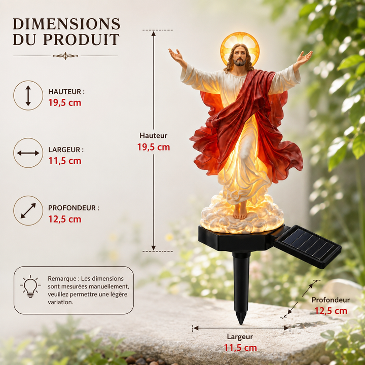 Luméange™ — Statue solaire ange lumineux jardin