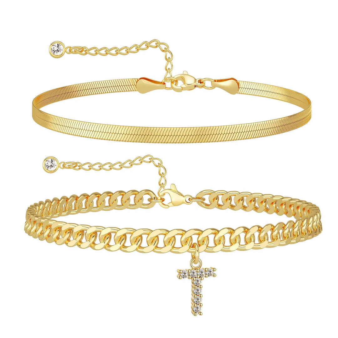 Zavélia™ — Bracelet de cheville initiale personnalisé