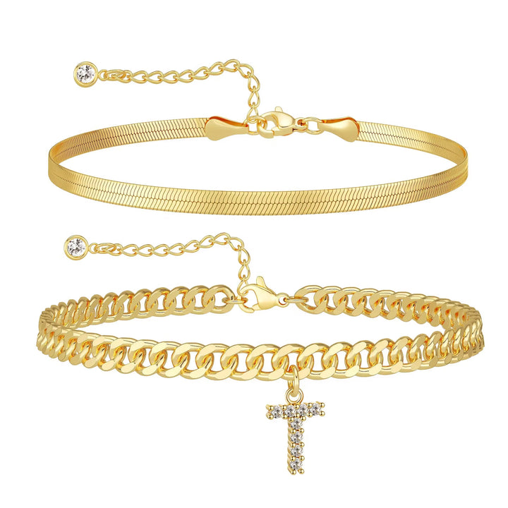 Zavélia™ — Bracelet de cheville initiale personnalisé