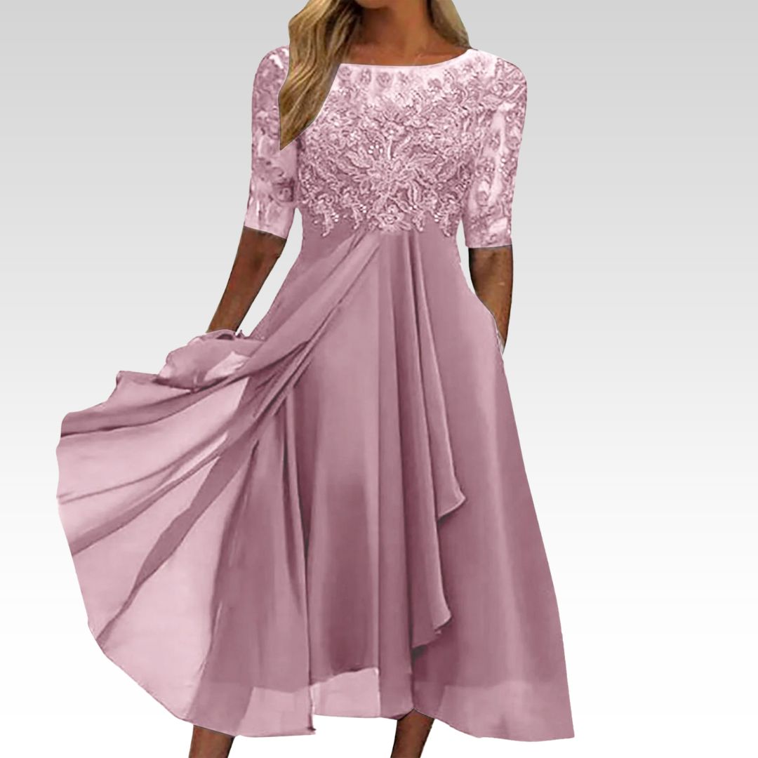 Puck™ - Robe Midi Élégante en Dentelle
