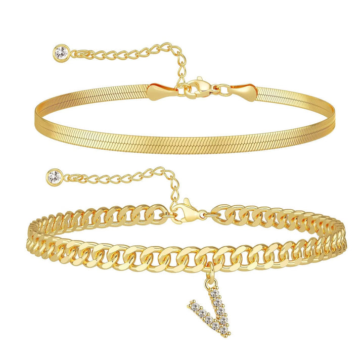 Zavélia™ — Bracelet de cheville initiale personnalisé