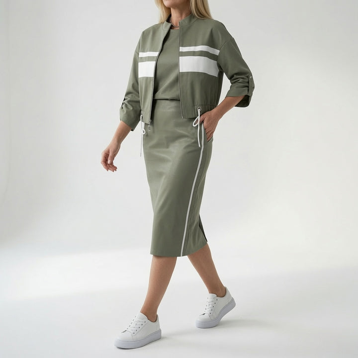 Bérénice™ — Ensemble crop top et jupe midi coordonné