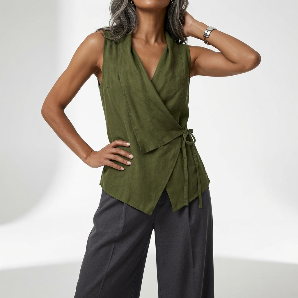 Aurévia™ — Blouse portefeuille fluide élégance décontractée