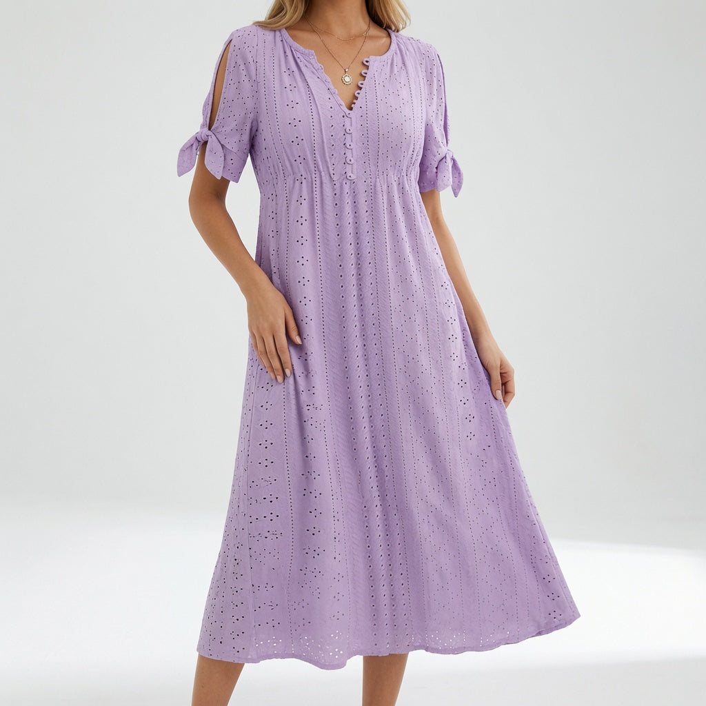 Lorélia™ — Robe bohème brodée élégance estivale