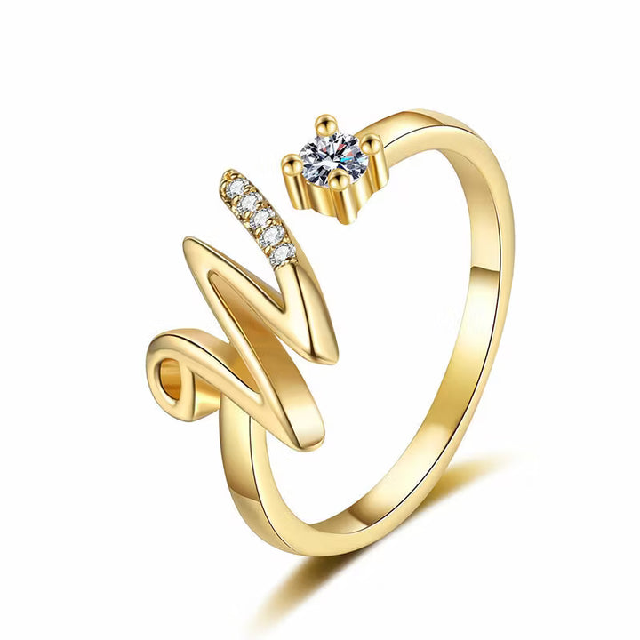 Lumévara™ — Bague cœur initiale élégance personnalisée