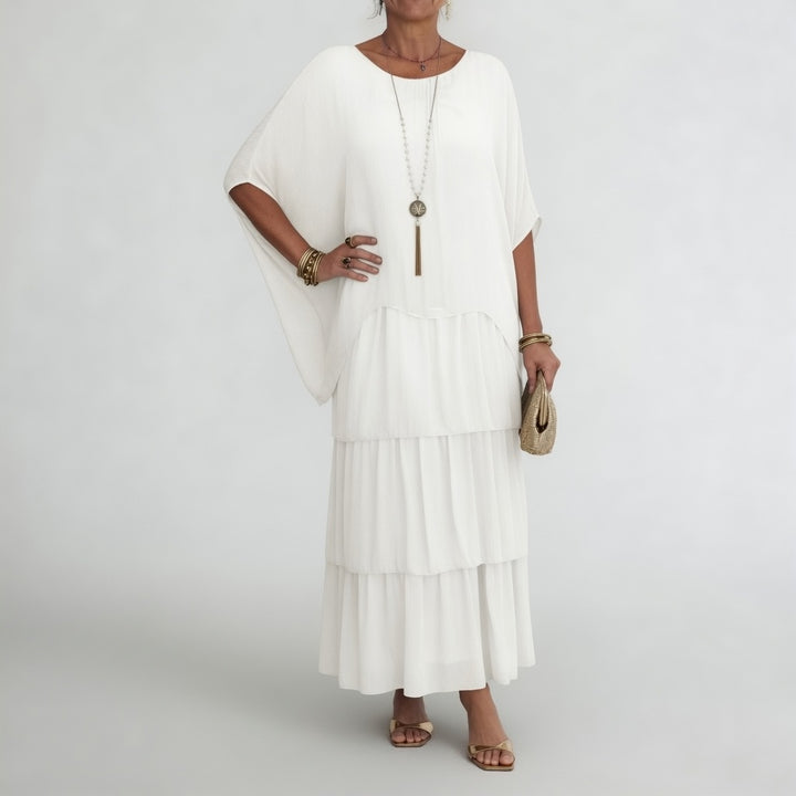 Émeline™ — Robe maxi fluide à volants bohème