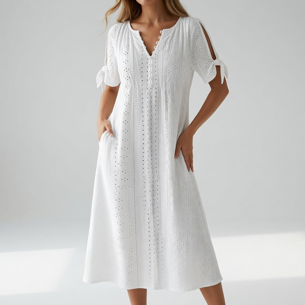 Lorélia™ — Robe bohème brodée élégance estivale