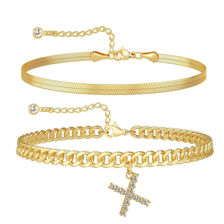 Zavélia™ — Bracelet de cheville initiale personnalisé