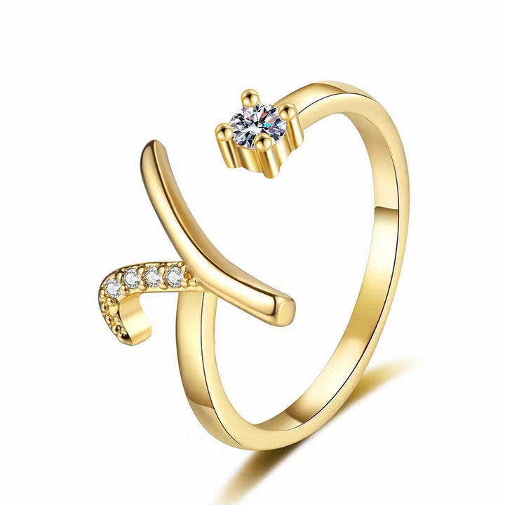 Lumévara™ — Bague cœur initiale élégance personnalisée