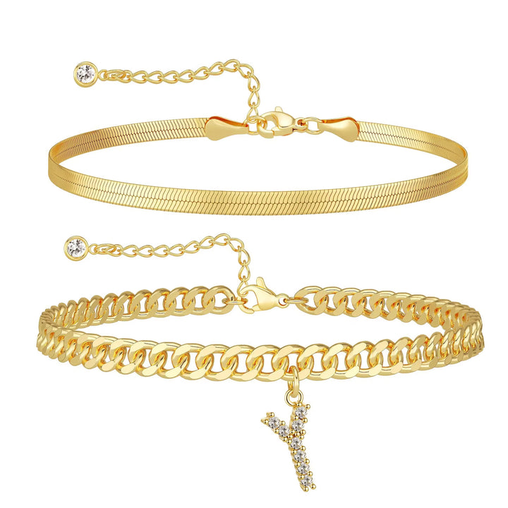 Zavélia™ — Bracelet de cheville initiale personnalisé
