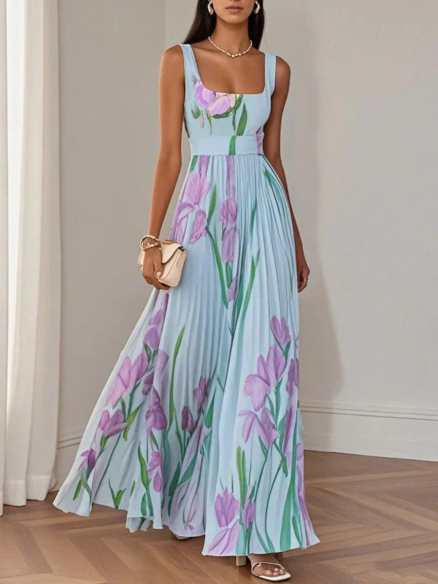 Yara™ - Robe maxi en chiffon plissé